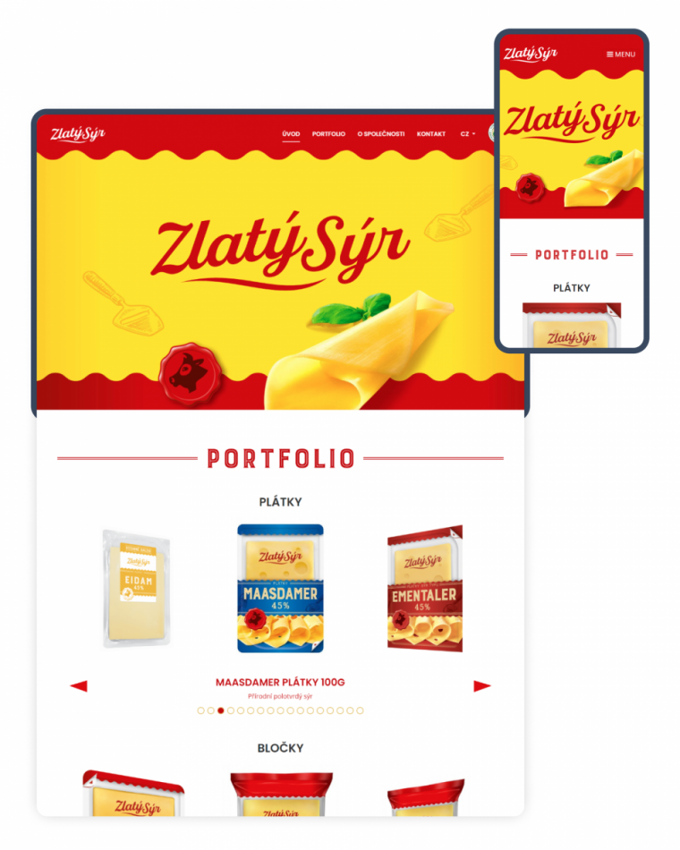 Tvorba webových stránek pro prodejce sýrů