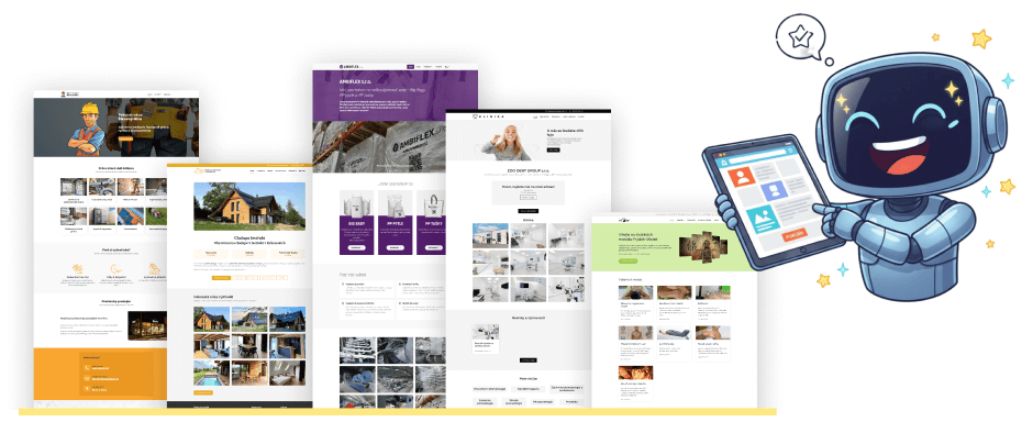 Koláž webů vytvořených na míru